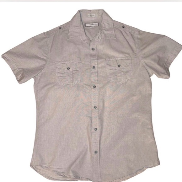 PD&C Mens Light Gray Casual Button Down Shirt Size Medium - Picture 1 of 7